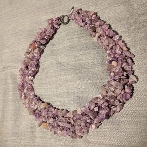 Amethyst chip necklace